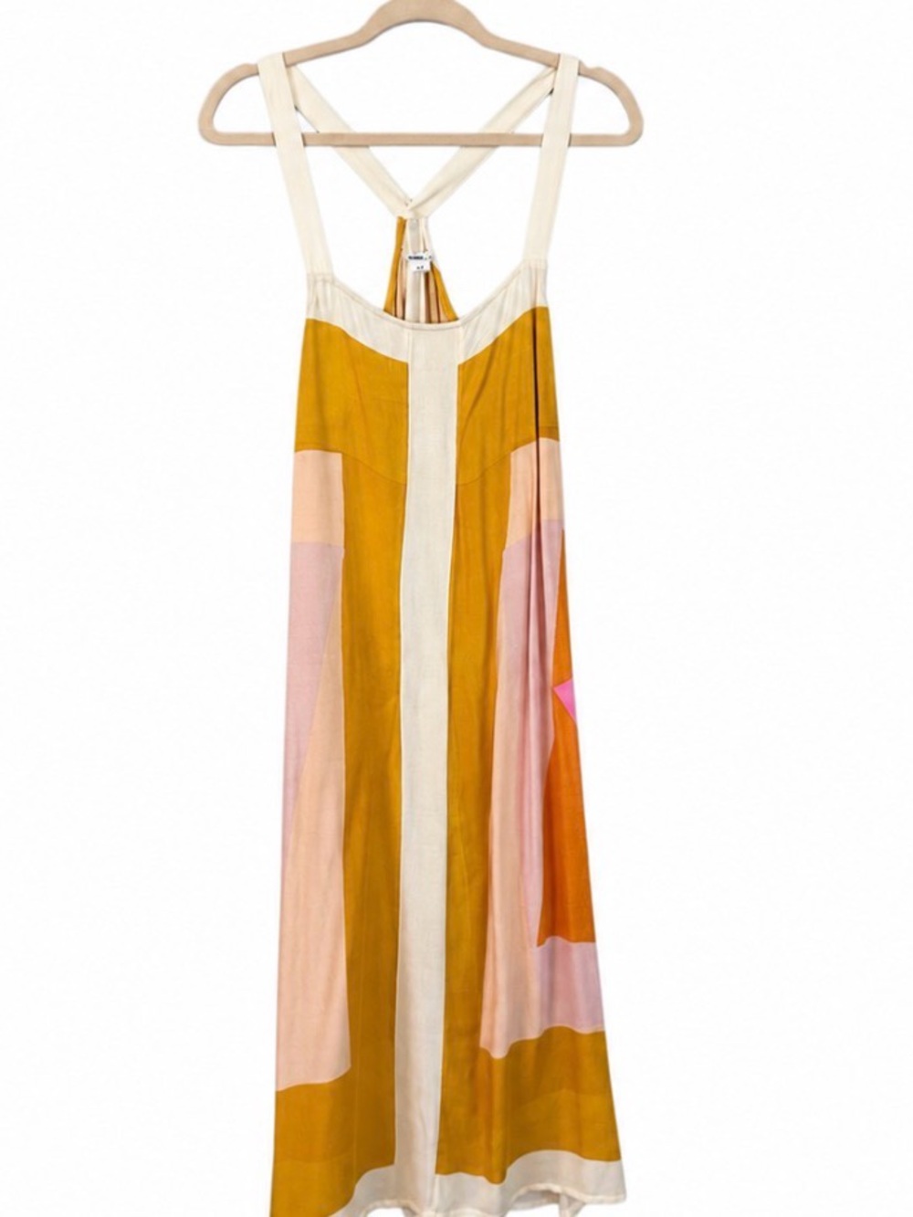 O'Neill Mustard, Pink and Cream Colorblock Maxi Dress